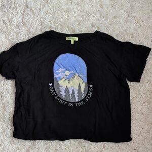 Black Kids Shirt with Mountain Design